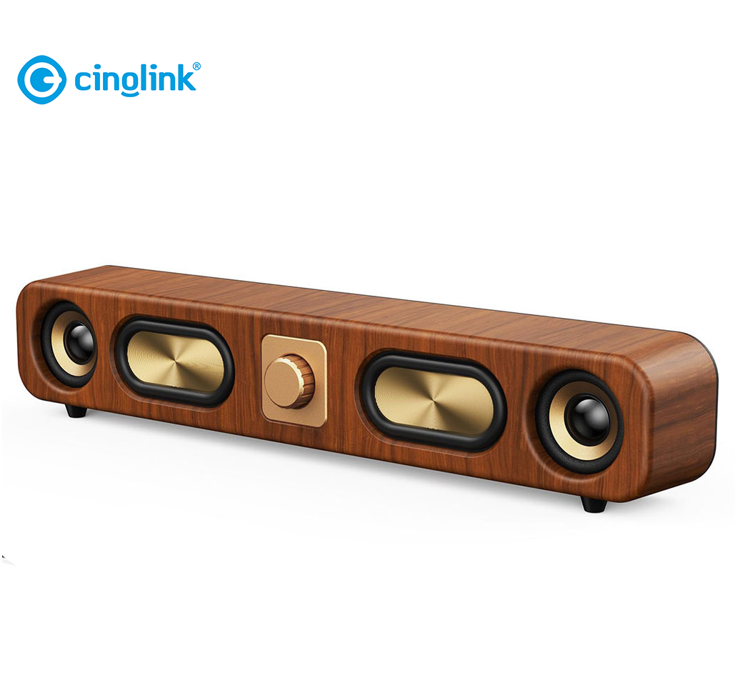Cinolink CBS-2023 Natural Wood Speaker Outdoor Tws Wireless Power Bass Fm Radio Portable Speaker
